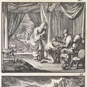 Isaac blesses Jacob, Dream of Jacob, Jan Luyken, Barent Visscher, Andries van Damme, 1698