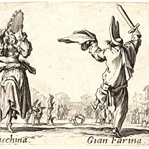 Jacques Callot (French, 1592 - 1635). Fracischina and Gian Farina, 1622 and later