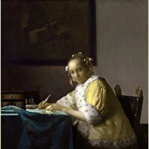 Johannes Vermeer, Dutch (1632-1675), A Lady Writing, c. 1665, oil on canvas