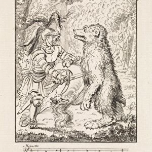 Knight puts a bear down, Daniel Veelwaard (I), Jacob Smies, Francois Bohn, 1802 - 1809