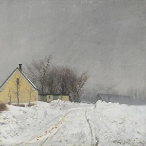 Laurits Andersen Ring Foggy Winter Day Left Yellow House