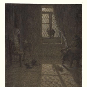 Le chat Cat Window Jean-Francois Millet French