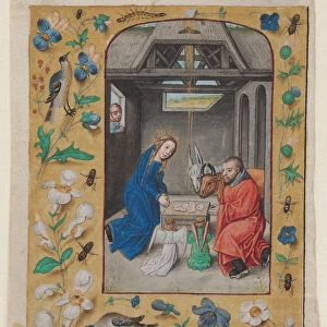 Leaf Excised Book Hours Nativity 1480 Master