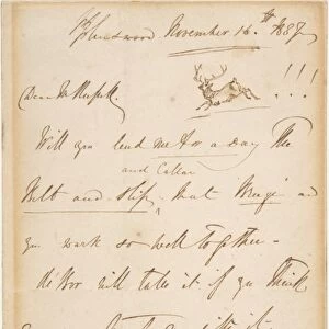 Letter 1837 Pen brown ink sheet 7 3 / 16 x 8 13 / 16