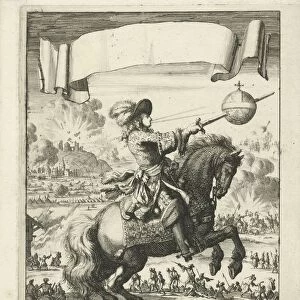Louis XIV horseback spikes globe sword riding