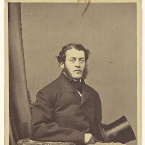man muttonchops seated holding top hat Charles DeForest