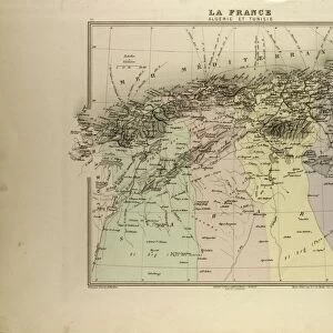Map of Algeria and Tunisia, 1896