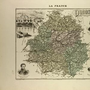 Map of Dordogne, 1896, France
