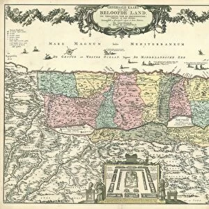 Map Generaale kaart van het Beloofde Land tot verlichting voor de geschiedenisse vervat