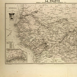 Map of Senegal, Sudan and Guinea, 1896