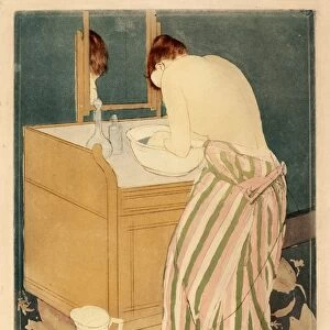 Mary Cassatt, Woman Bathing, American, 1844 - 1926, 1890-1891, color drypoint