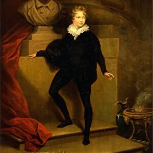 Master Betty as Hamlet, before a bust of Shakespeare, James Northcote, 1746-1831, British