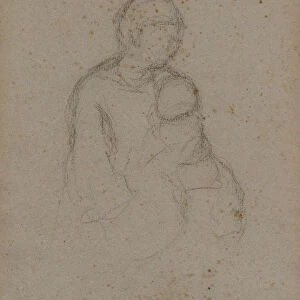 Mother Child recto Profile Bust Man verso 1870s