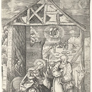 nativity Jacob Binck German 1500-1569 Engraving