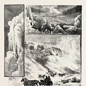 Niagara Winter Scenes, Canada, Nineteenth Century Engraving