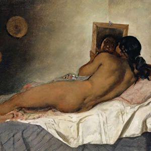 Nude Spanish Gypsy Woman Mirror 1858 oil canvas
