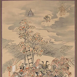 Parinirvana Otsu-e Subjects 1800s Hakuen Japanese