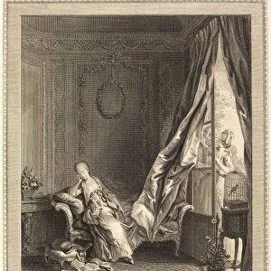 Pierre Maleuvre after Sigmund Freudenberger (French, 1740 - 1803), Le boudoir, etching