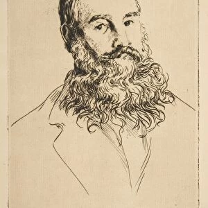 Portrait Charles Leland 1871 Etching sheet 11 3 / 4 x 8