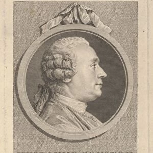 Portrait Guillaume Coustou 1770 Etching engraving