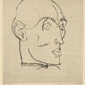 Portrait Man 1914 Drypoint plate 4-7 / 8 inches