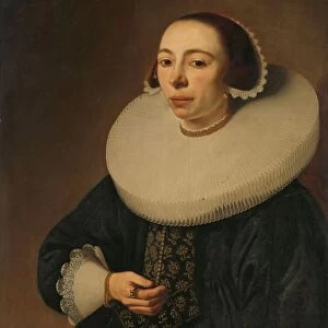 Portrait Woman Half-length large lace collar