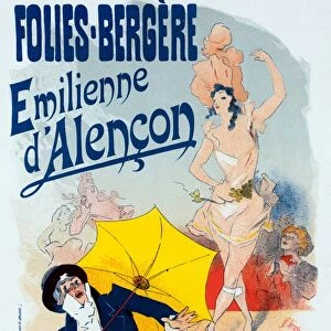 Poster for les Folies-Bergere, Emilienne d Alencon. Cheret, Jules, 1836-1932
