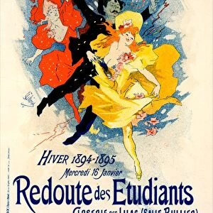 Poster for Redoute des Etudiants. Closerie des lilas (Salle Bullier). Cheret, Jules