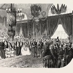 Reception of HM the King of Sardinia on the railway station in Lyon, November 23, 1855