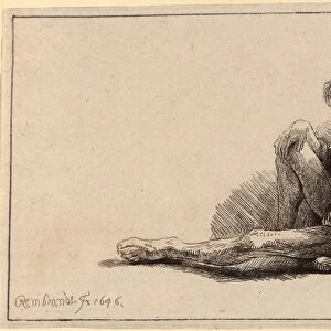 Rembrandt van Rijn (Dutch, 1606 - 1669), Nude Man Seated on the Ground with One Leg