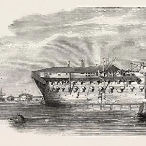 Russian Prisoners at Sheerness: the Devonshire Prison-Ship, at Sheerness, 1854