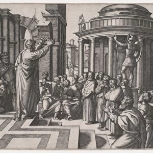 Saint Paul preaching Athens Raphael ca 1517-20