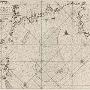 Sea chart of part of the east coast of the United States USA and Canada, print maker