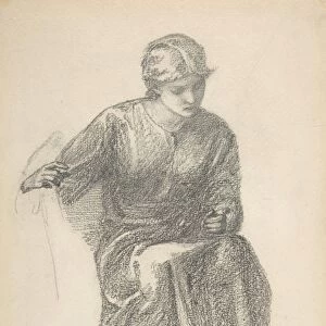 Seated Woman 1864 Graphite sheet 12 5 / 8 x 8 3 / 4