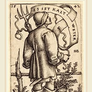 Sebald Beham (German, 1500-1550), The Weather Peasant: Es ist Kalt Weter"