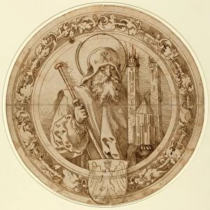 Sebald Beham (German, 1500 - 1550), Saint Sebald Carrying the Model of His Church in Nuremberg