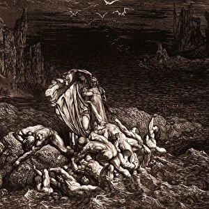 The Stygian Lake in the Fifth Circle of Hell, by Gustave Dore. Dore, 1832 - 1883, French