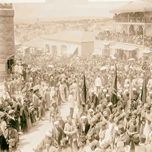 Turk military WWI Street scene Jaffa Gate 1898
