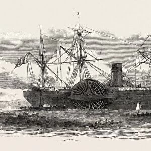 The United States Mail Steamship the Atlantic being Towed to her Moorings Opposite