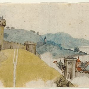 View of a Walled City in a River Landscape
