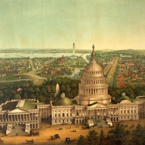 View of Washington City by E. Sachse & Co. circa 1869, US, USA, America