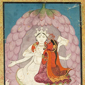 Vishnu Lakshmi Seated Lotus Blossum early 1900s