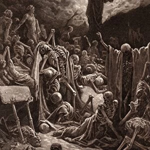 The Vision of the Valley of Dry Bones, Ezekiel by Gustave Dore. Dore, 1832 - 1883, French