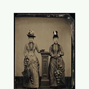 Two Women ca 1870 Tintype 8. 9 x 6. 4 cm 3 1 / 2 2 1 / 2