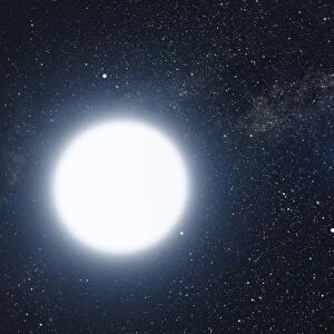 Artists concept showing the binary star system of Sirius A and Sirius B