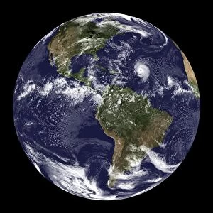 Full Earth showing North America and South America
