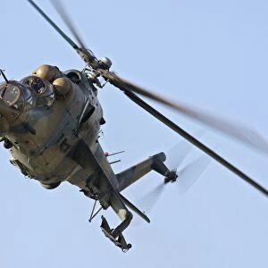 A Hungarian Air Force Mil Mi-24V attack helicopter
