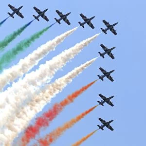 Italian Air Force aerobatic team Frecce Tricolori performing at Izmir Air Show