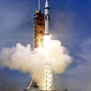 Liftoff of the Saturn IB launch vehicle