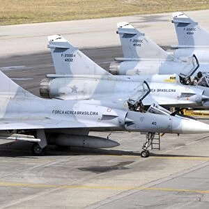 Line-up of Brazilian Air Force F-2000 aircraft at Natal Air Force Base, Brazil